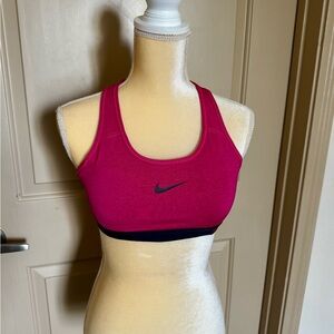 Nike Women's Pink and Black Sports Bra